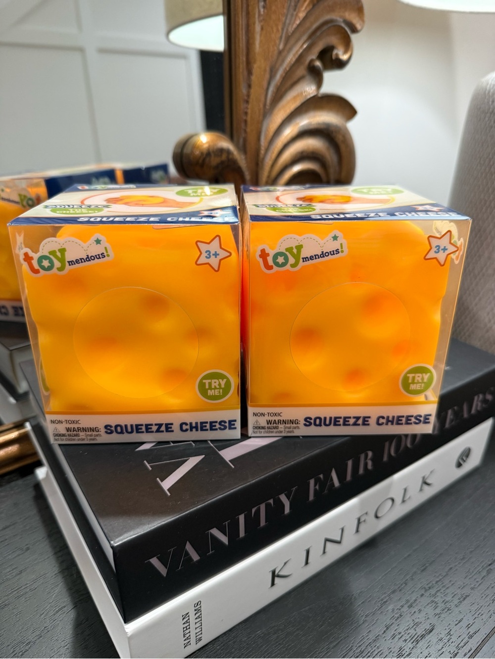 Squeeze Cheese Toy - Bright Orange
